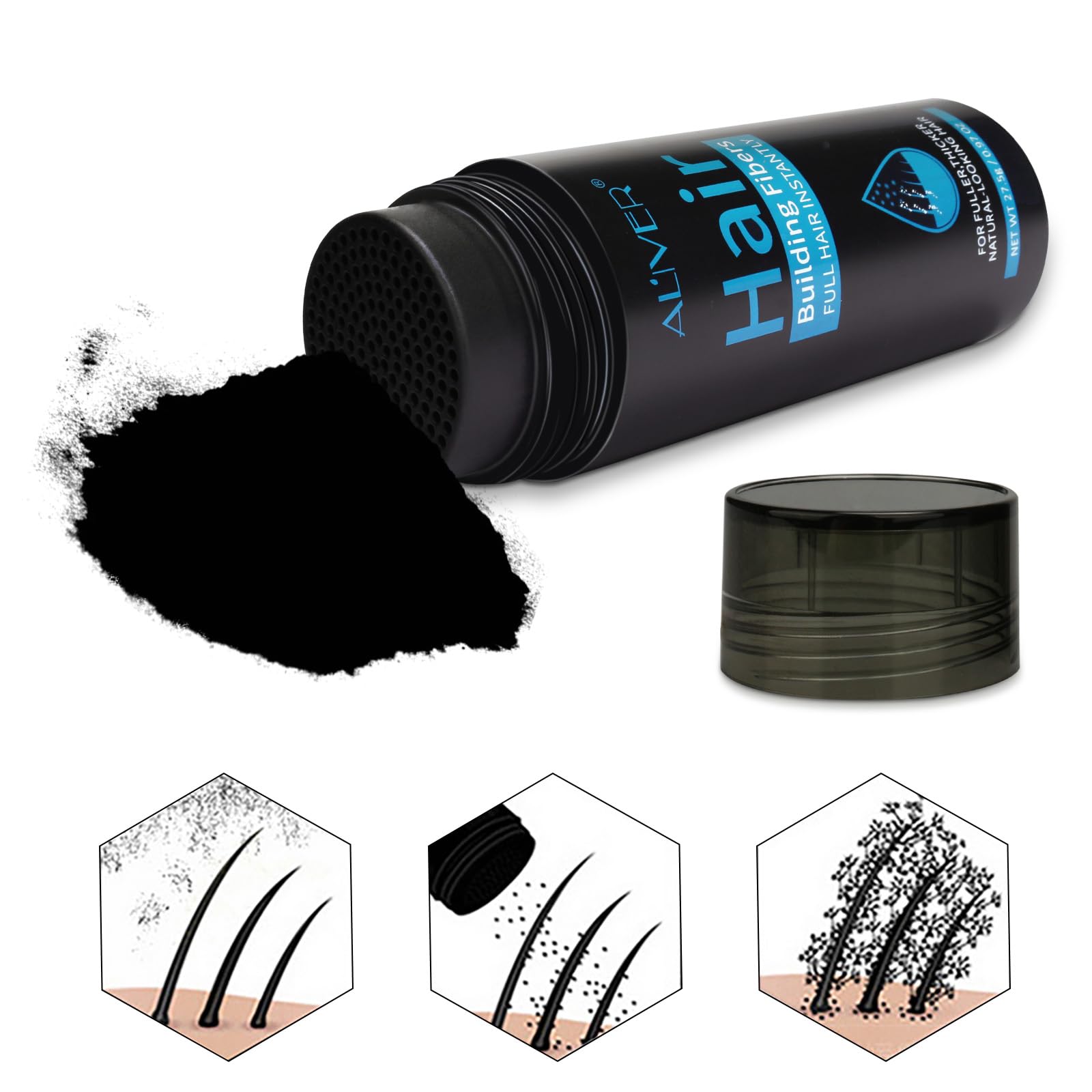 ALIVER jar beside a ruler to show 27.5 g size and travel-friendly benefit
