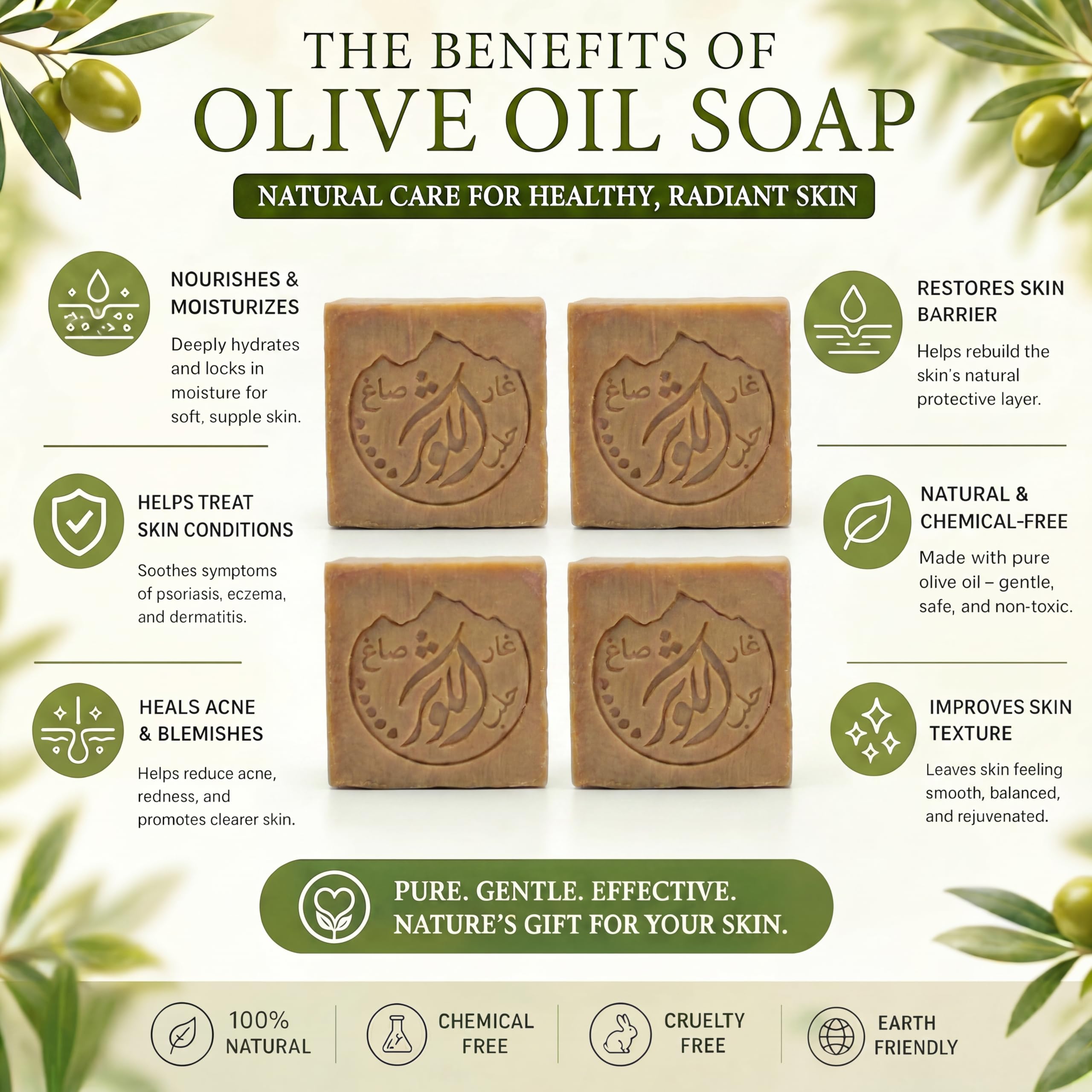 ALKAWTHAR close-up of soap texture highlighting traditional cold process benefit
