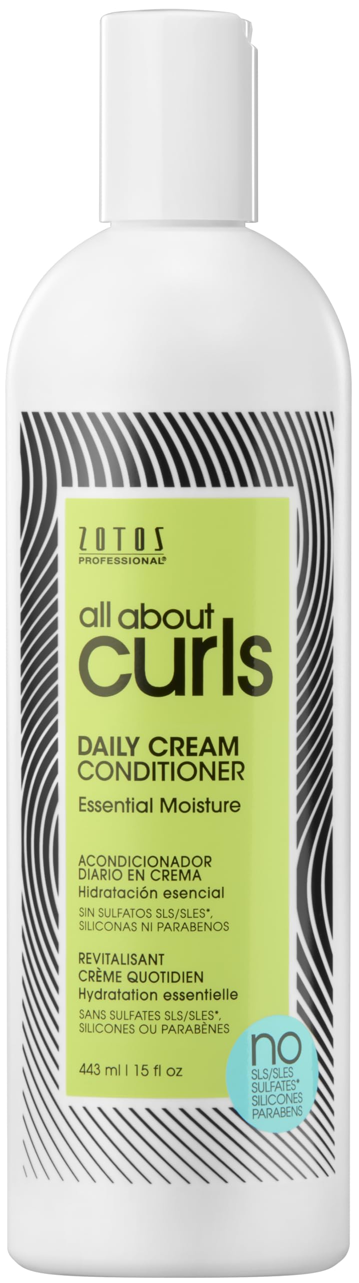 ALL ABOUT CURLS front bottle 32oz showing product benefits and size