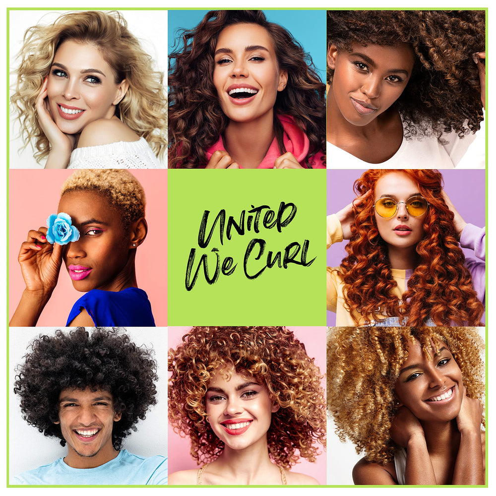 ALL ABOUT CURLS natural oils and extracts laid out to show nourishing ingredients