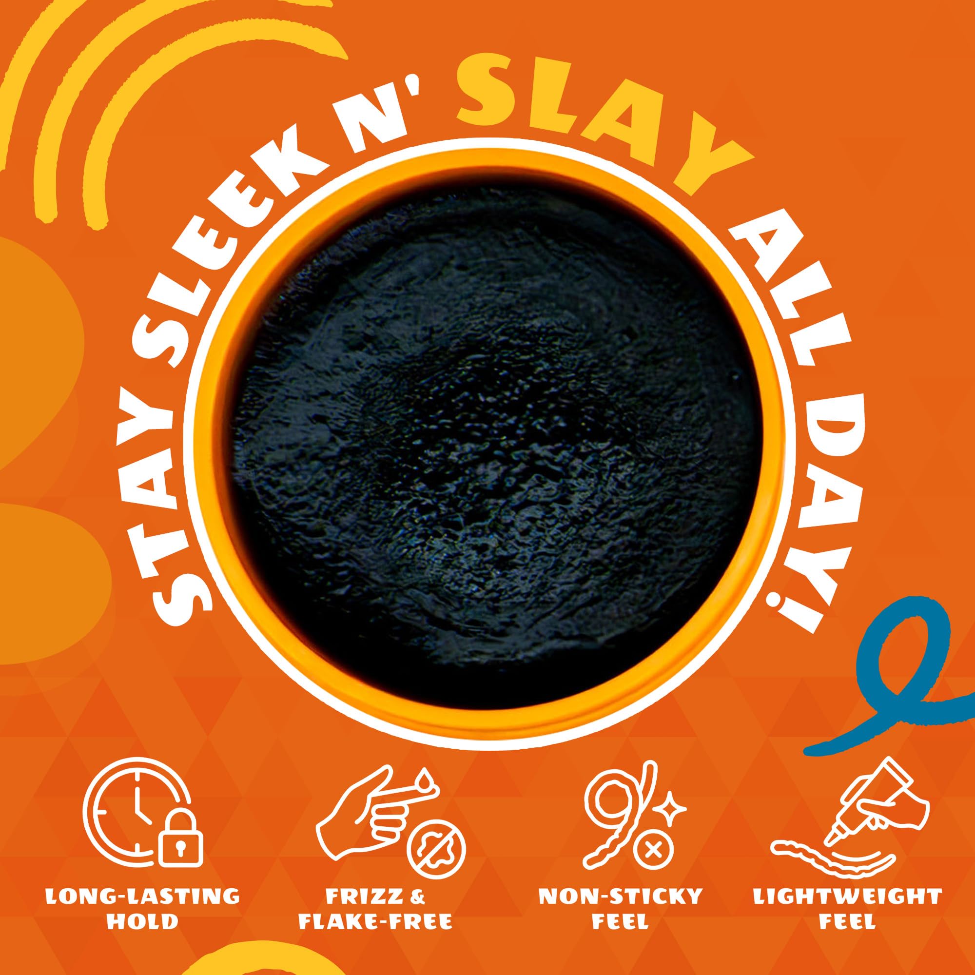 AllDay Locks gel applied to hairline creating sleek, controlled edges