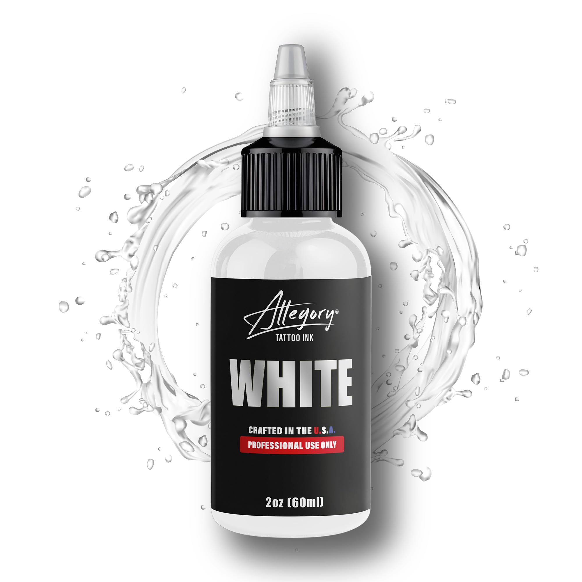 Allegory white bottle close-up of pigment texture for smooth mixing