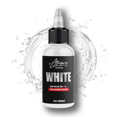 Allegory white bottle close-up of pigment texture for smooth mixing