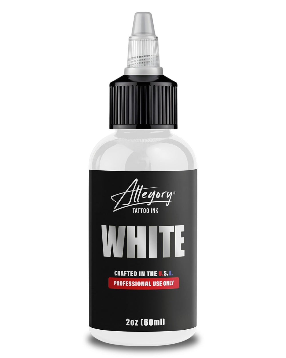 Allegory white front label showing brand and product clarity benefit