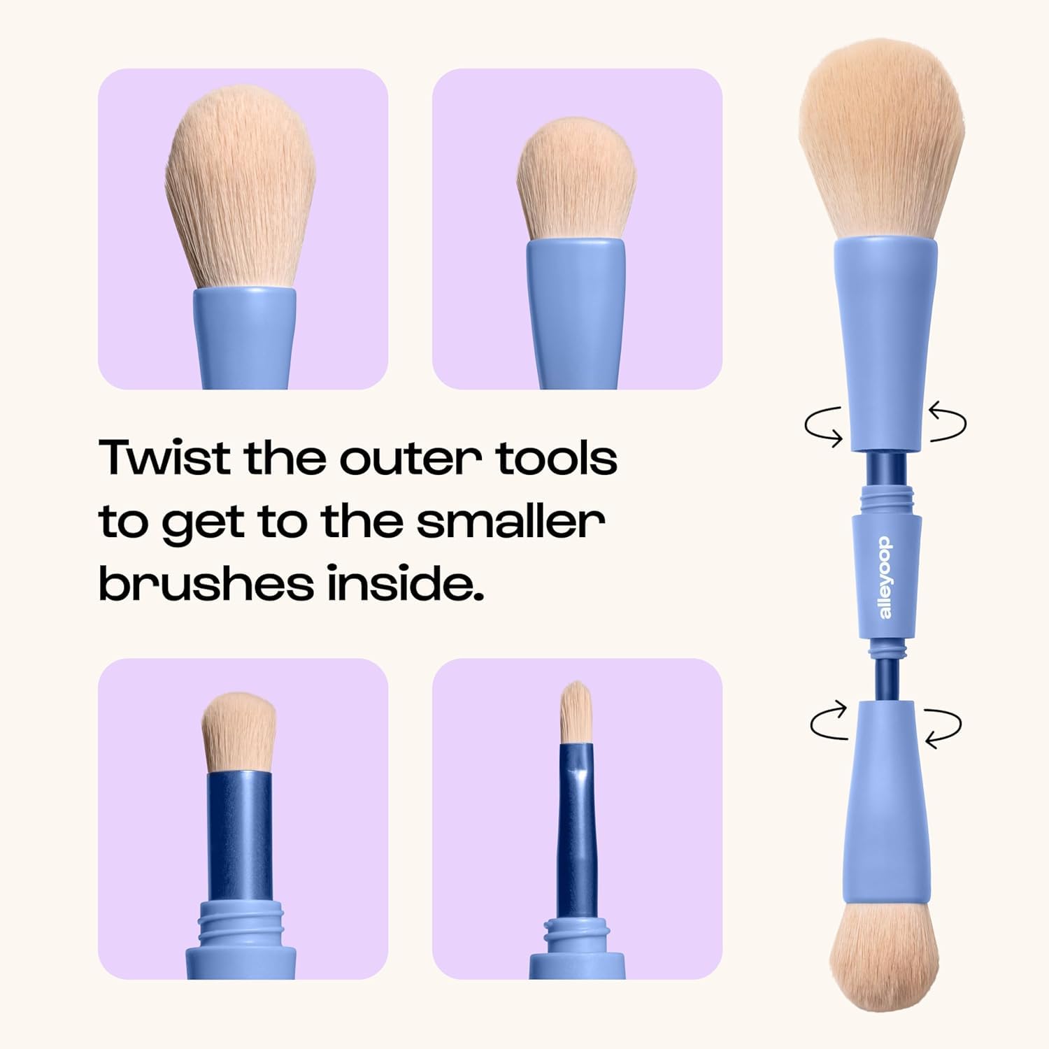 ALLEYOOP Overachiever close-up of soft vegan bristles highlighting gentle blend performance