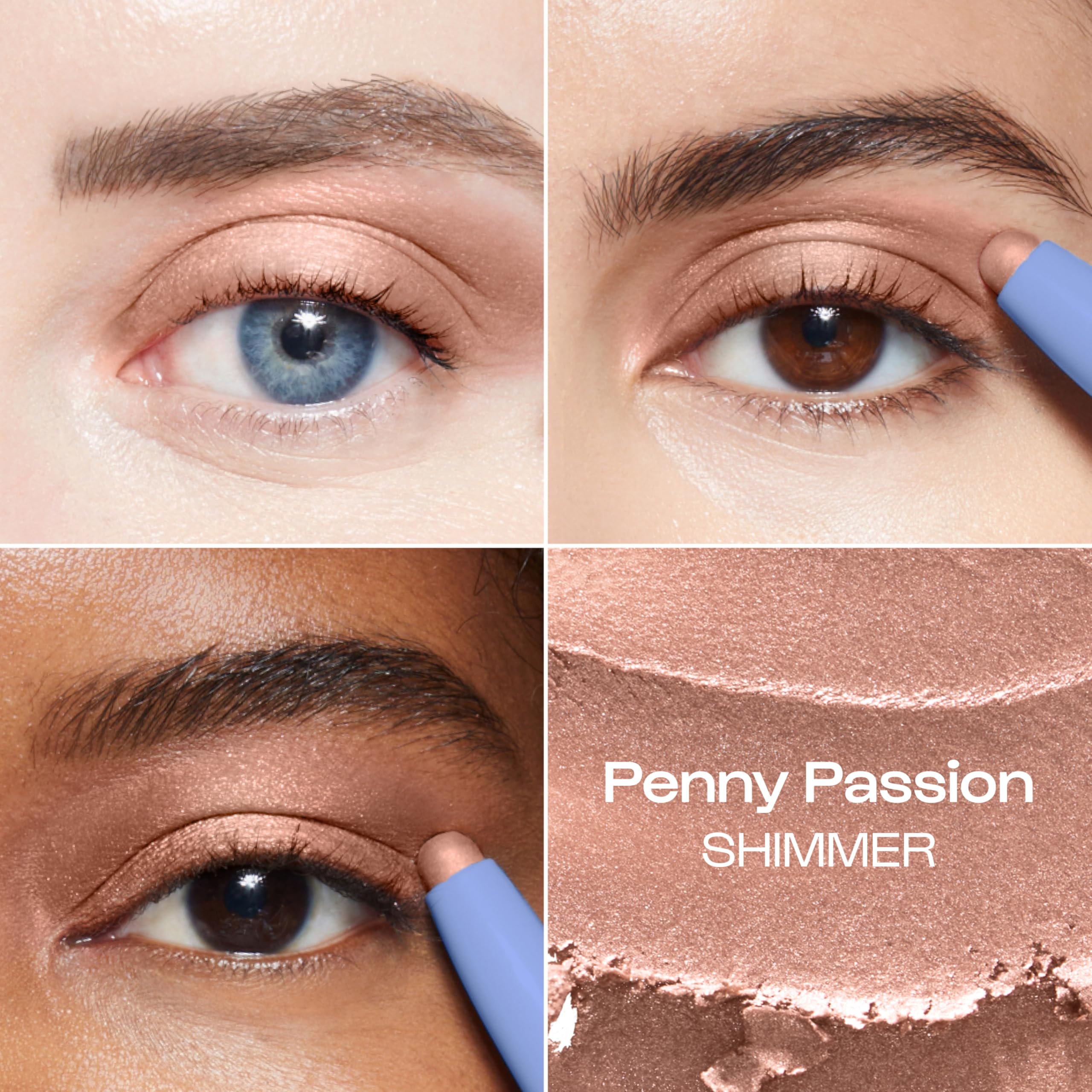 ALLEYOOP soft copper swatch on skin displaying rich shimmer and blendable payoff