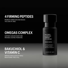 Allies of Skin applying cream under eye demonstrating gentle patting to reduce puffiness