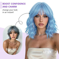 AllureLocks side profile highlighting bangs and face-framing cut for flattering silhouette