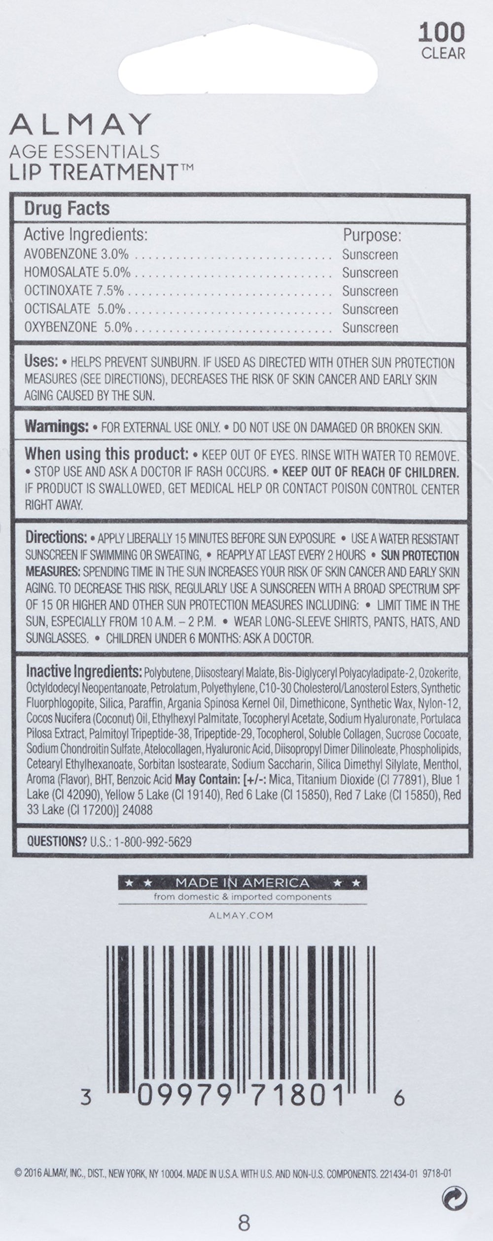 Almay texture swipe showing glossy hydration and immediate conditioning