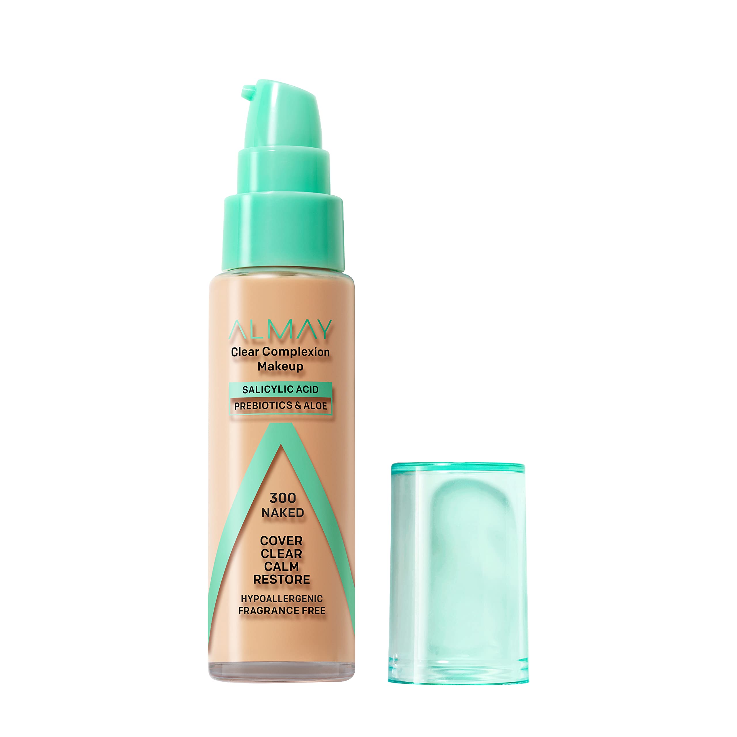Almay clear complexion front packaging showing shade 300 Naked and product benefits