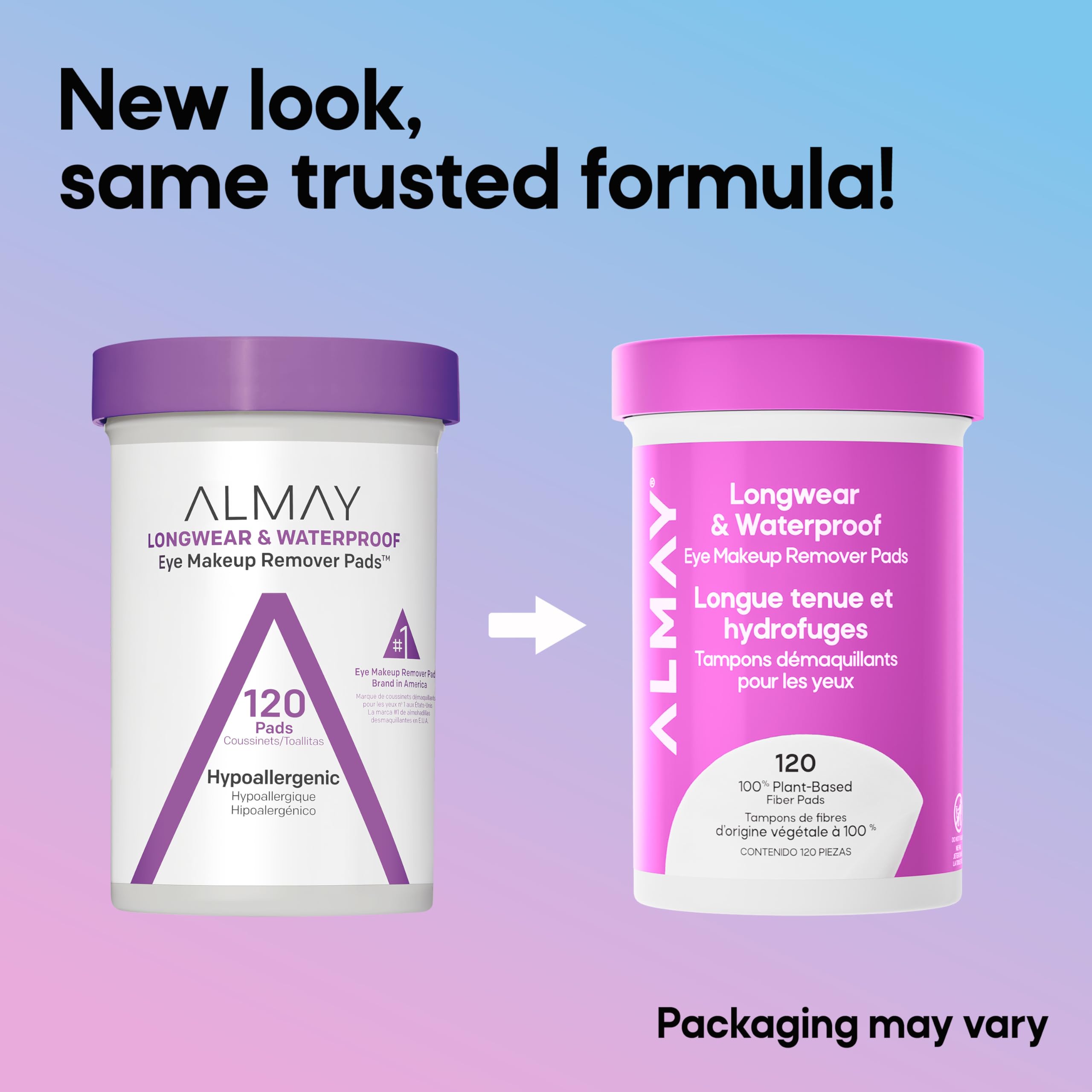 Almay opened jar revealing stacked remover pads for easy access
