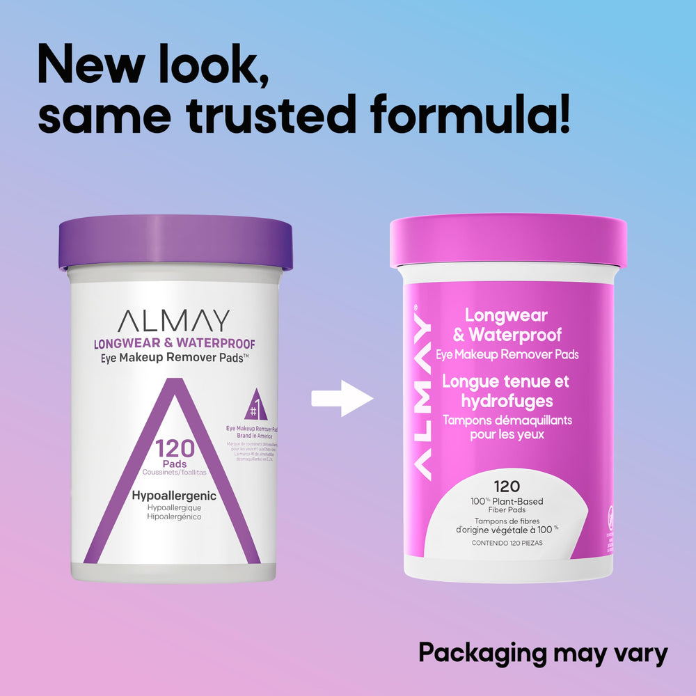 Almay opened jar revealing stacked remover pads for easy access
