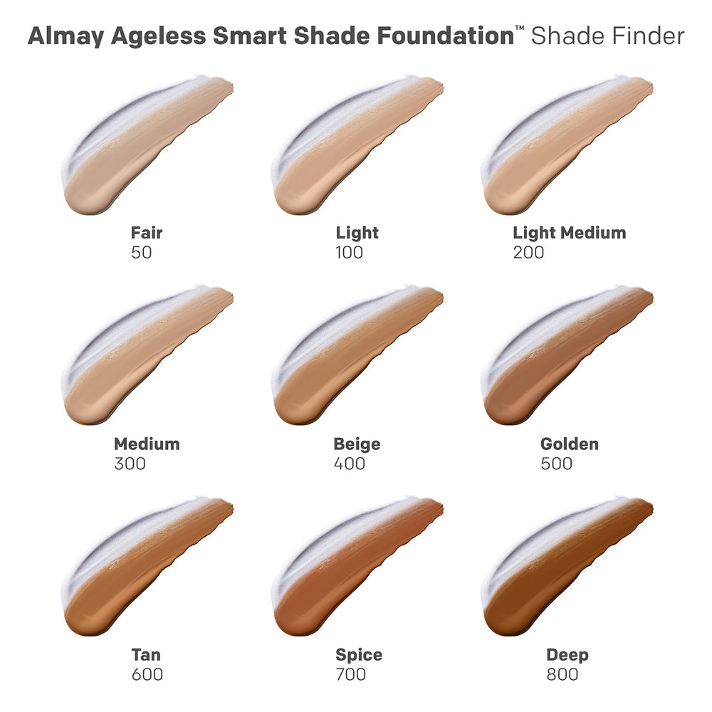 Almay swatches on arm comparing tone-adapting 400 Beige shade benefit