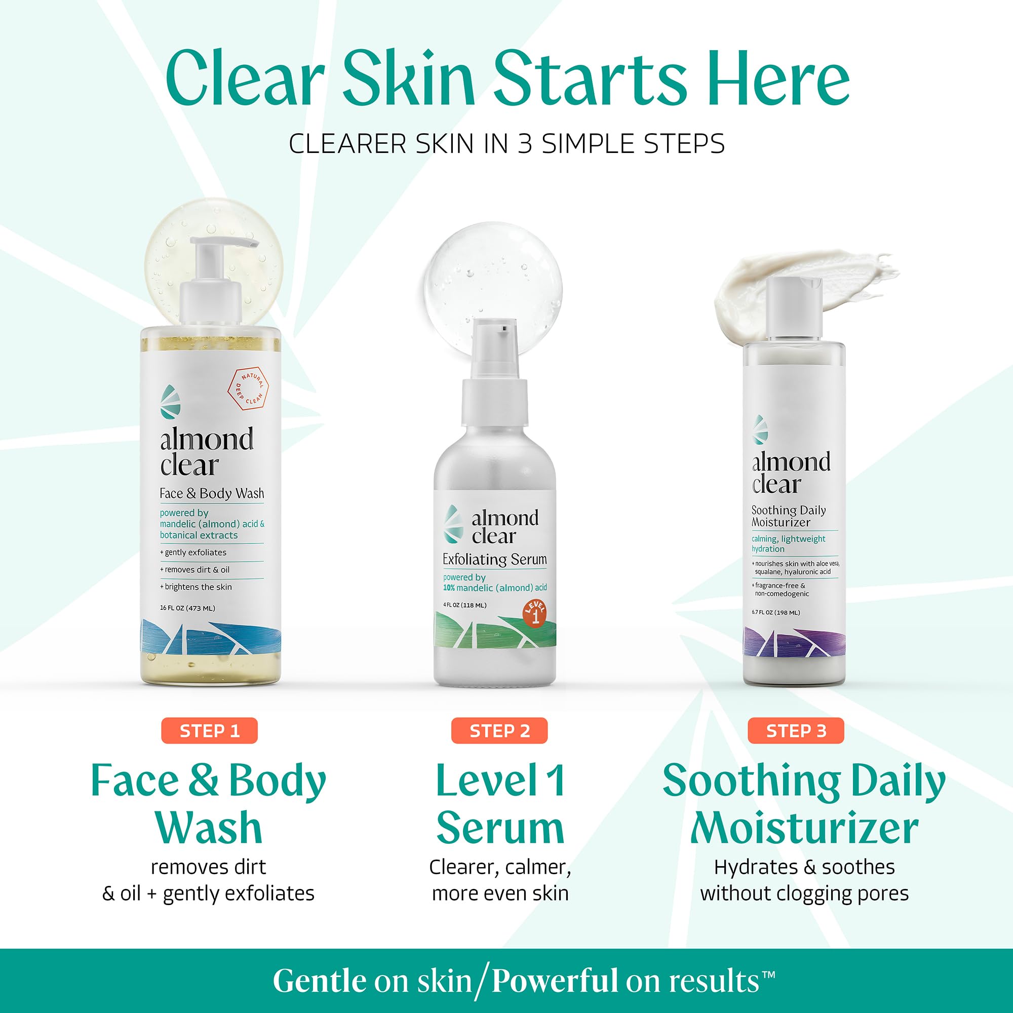 Almond Clear on beard area reducing ingrown hairs and shaving bumps