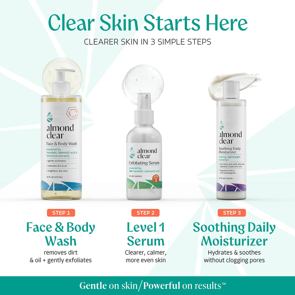 Almond Clear on beard area reducing ingrown hairs and shaving bumps