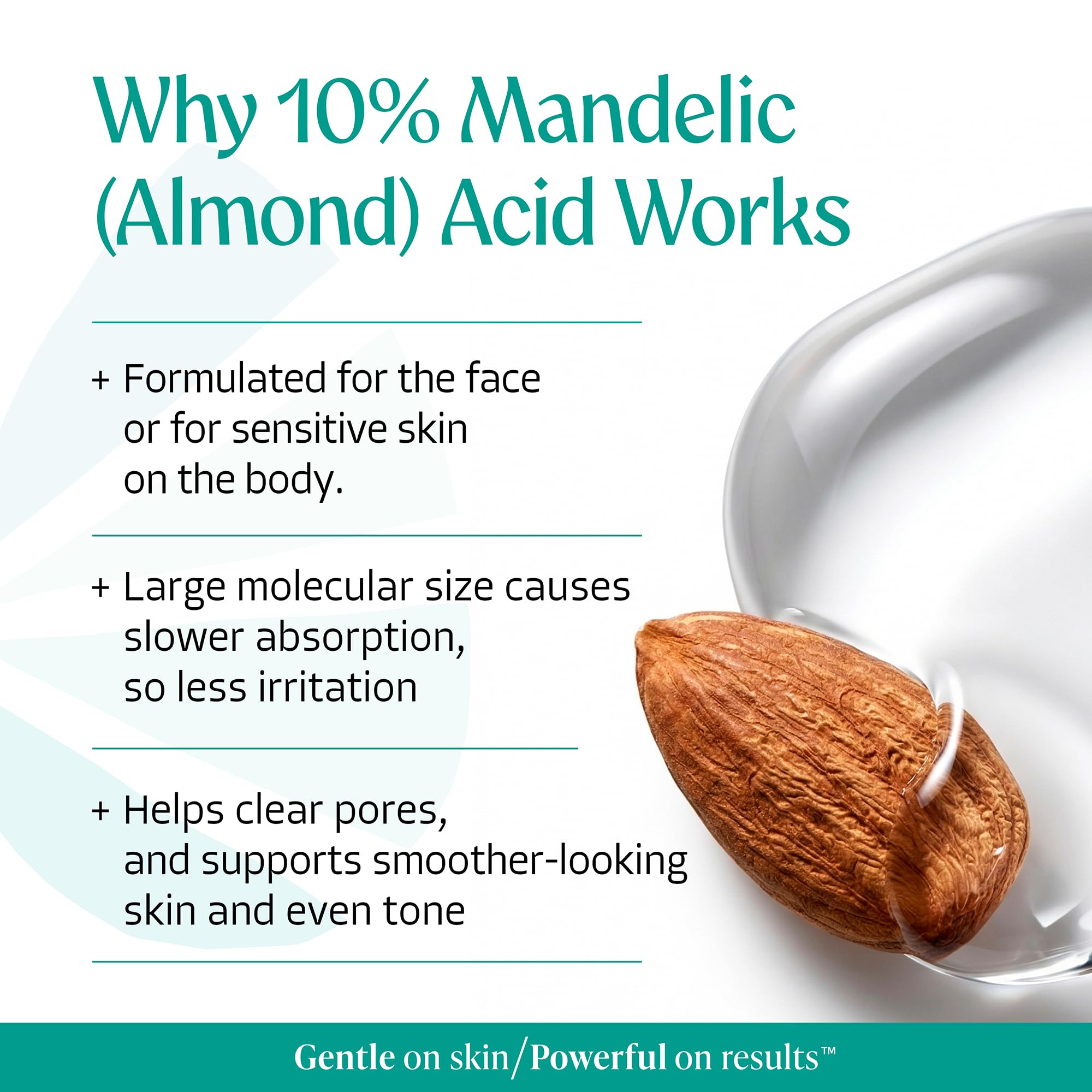 Almond Clear being applied to face to reduce acne and improve texture