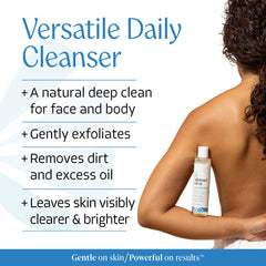 Almond Clear gel texture close-up highlighting smooth clear formula that exfoliates without drying