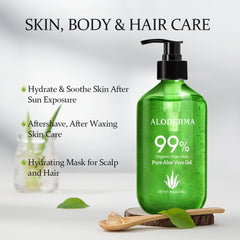 Aloderma gel on hand demonstrating quick absorption and instant hydration benefit