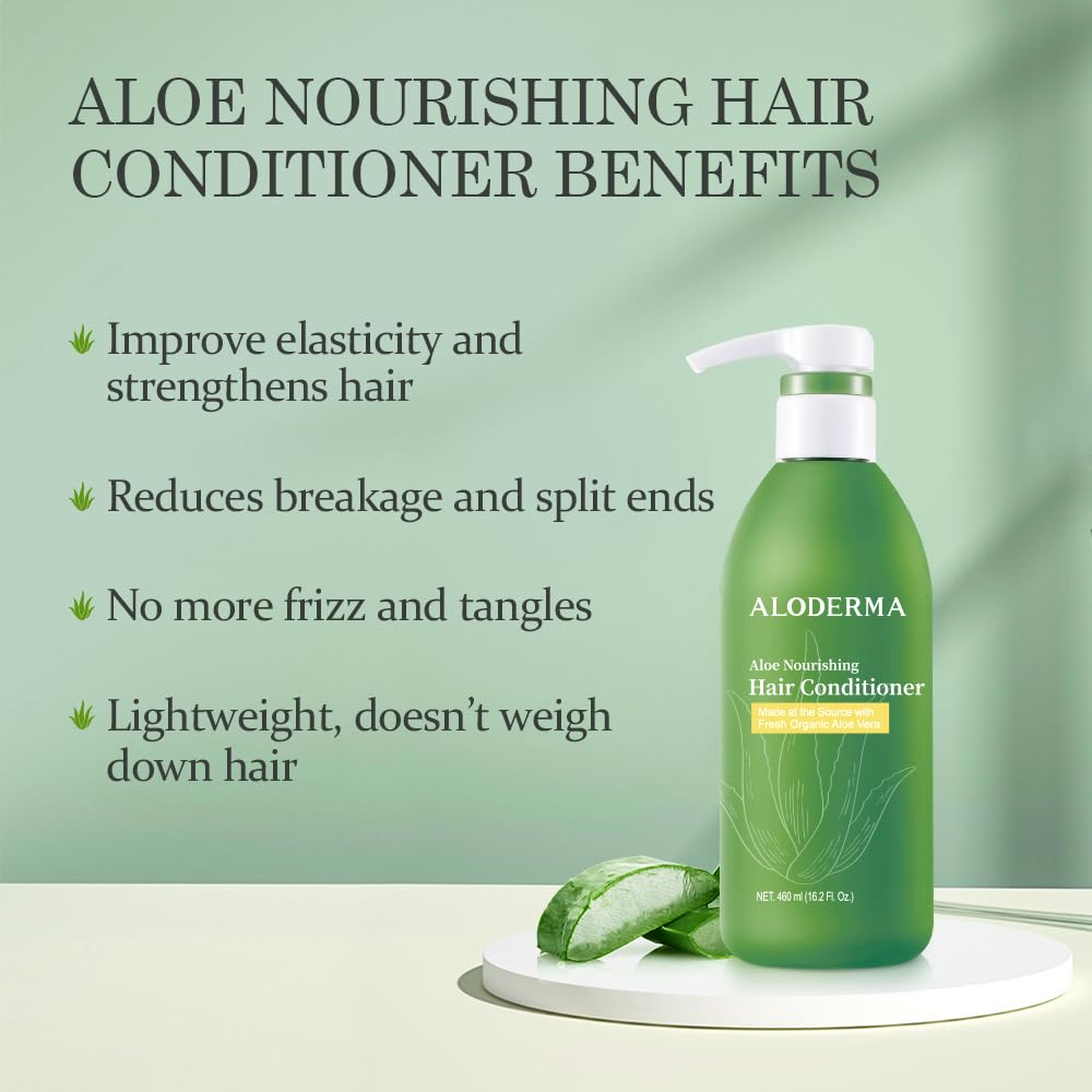 Aloderma back label close-up listing organic ingredients and eco claims