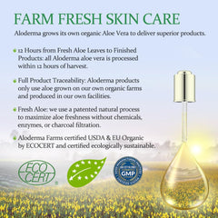 Aloderma used in morning skincare routine for lightweight face hydration benefit