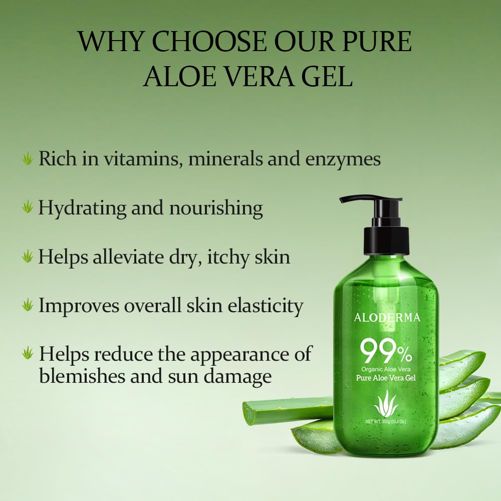 Aloderma gel close-up texture highlighting cooling, non-greasy feel