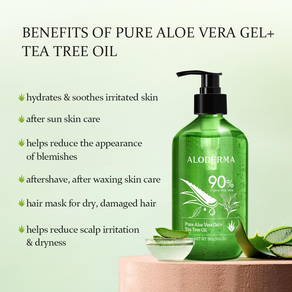 Aloderma open cap with gel being dispensed for easy control benefit