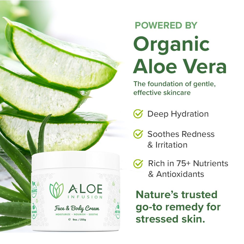 Woman using Aloe Infusion on face in morning routine for lightweight moisture