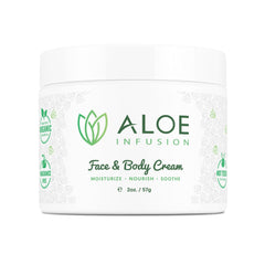 Aloe Infusion front jar shot showing clean design and moisturizing benefits