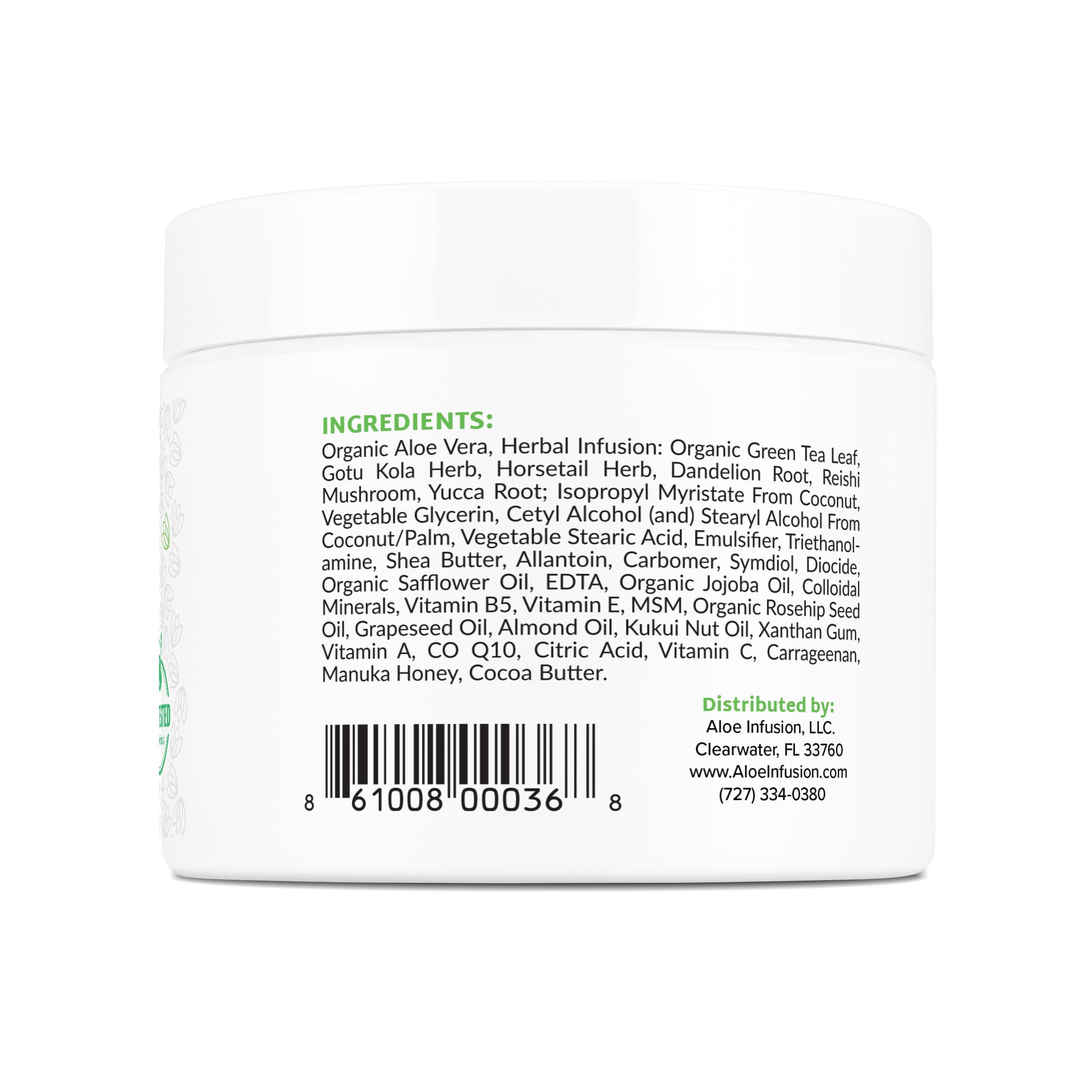 Aloe Infusion natural ingredients bowl with aloe and oils for nourishing formula