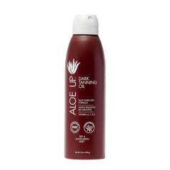 Aloe Up front packaging 6 oz showing bottle benefit quick tanning