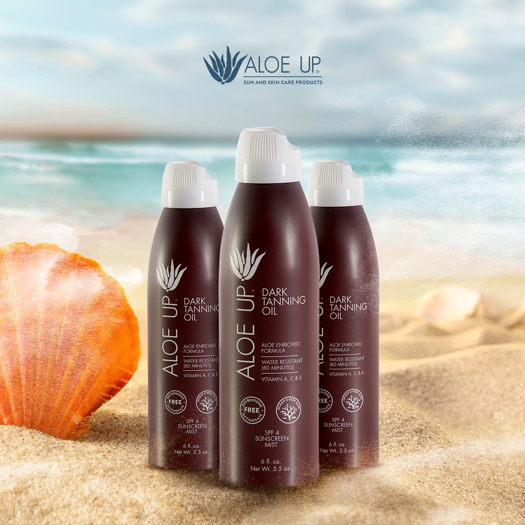 Aloe Up bottle on sand with shade demonstrating beach use