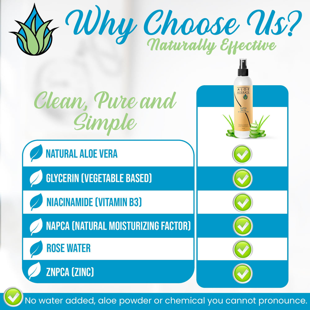 AloeHydrate mist refreshing sun-exposed skin demonstrating calming relief