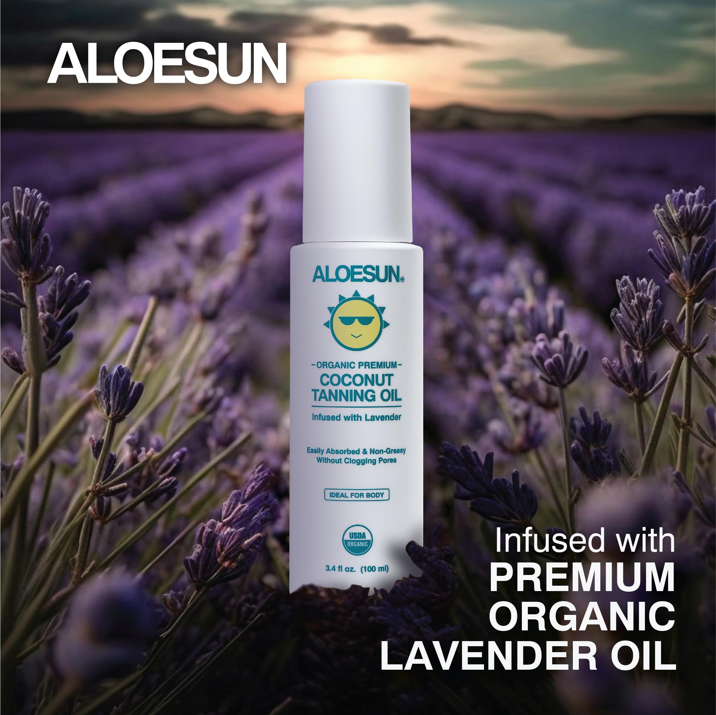 ALOESUN hands massaging into skin showing non-greasy moisturized finish