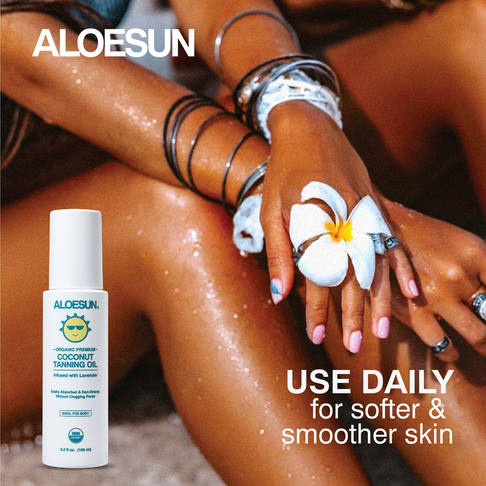 ALOESUN size scale next to sunglasses illustrating convenient travel size