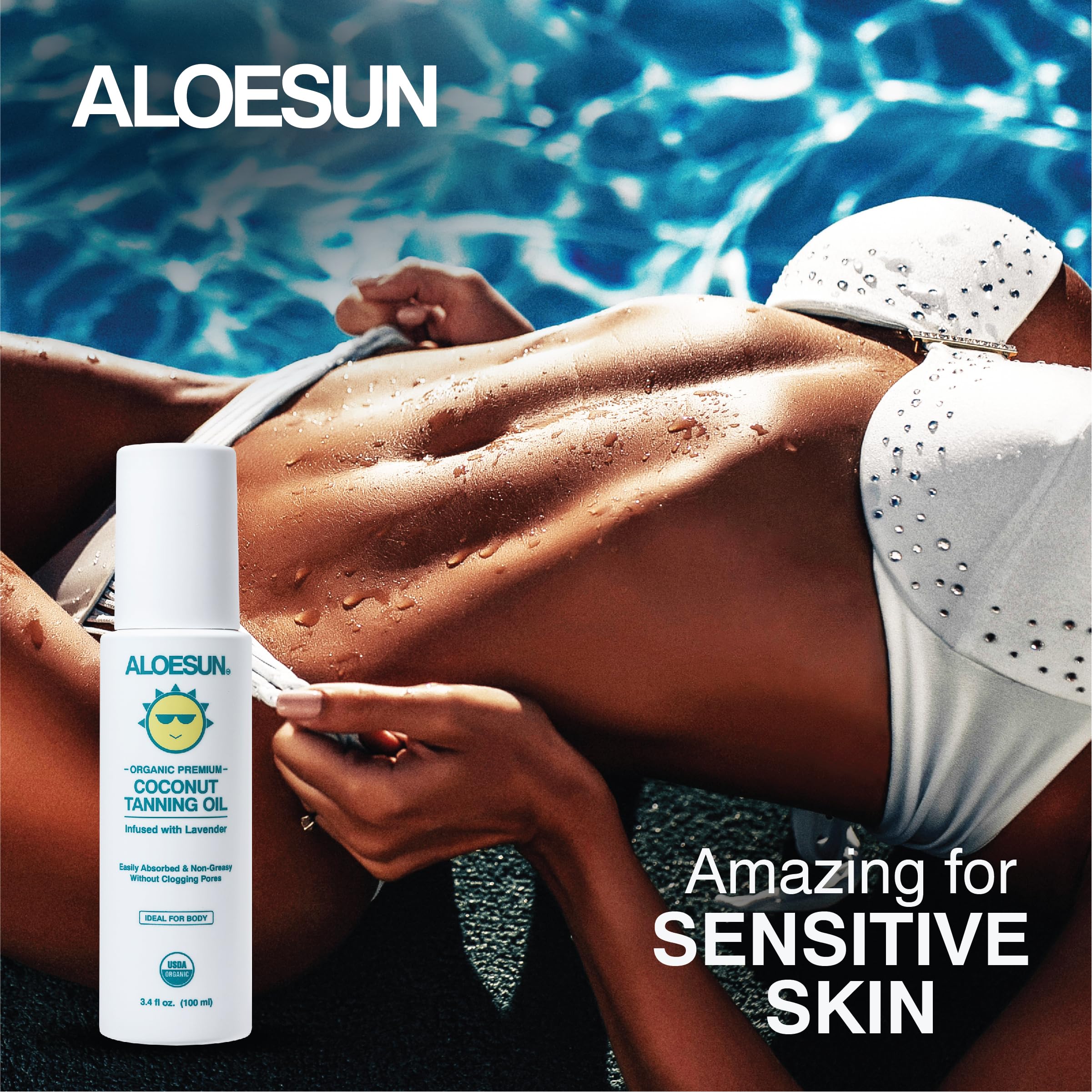 ALOESUN texture drop on skin demonstrating quick absorption and hydration