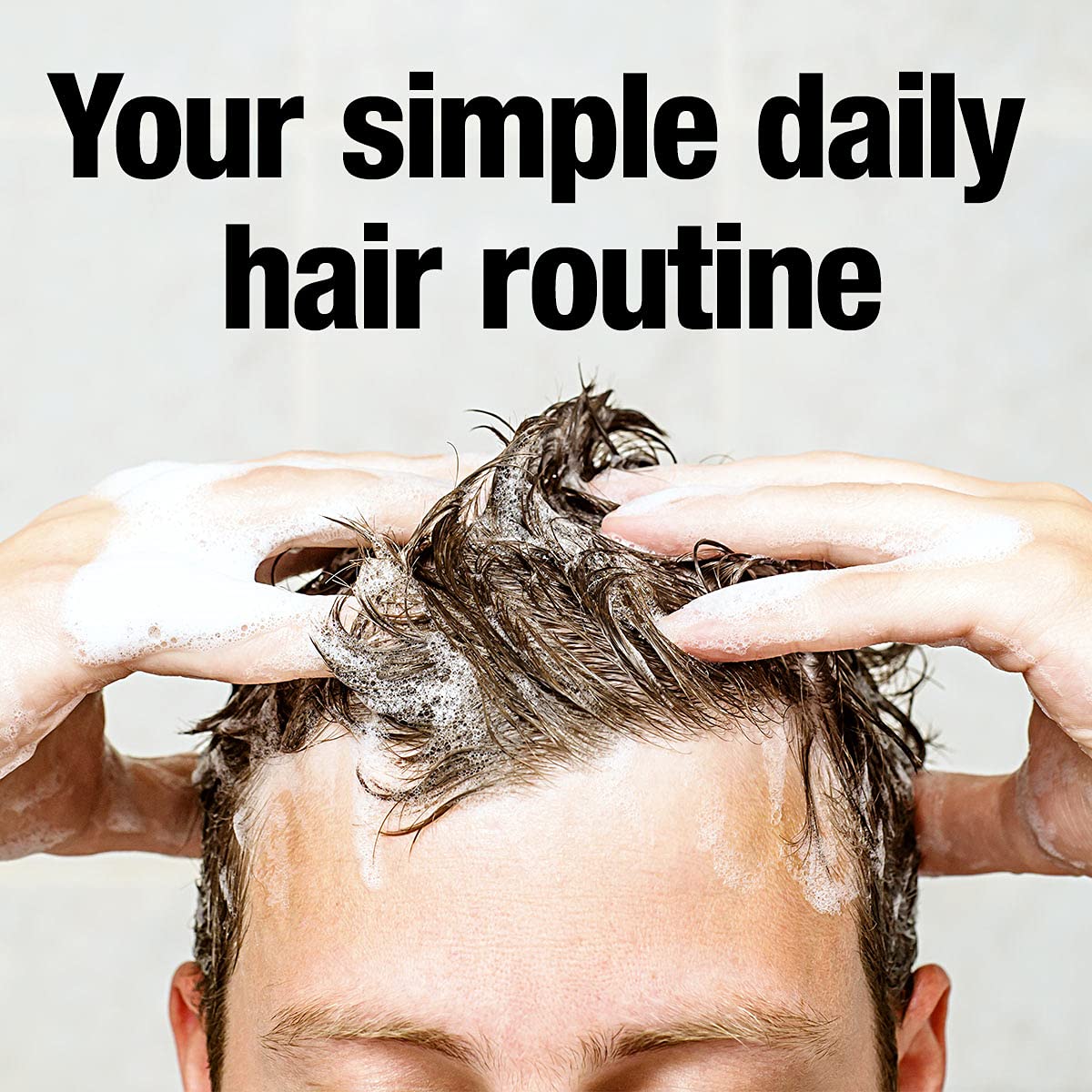 Alpecin shampoo bottle placed in shower environment suggesting daily routine