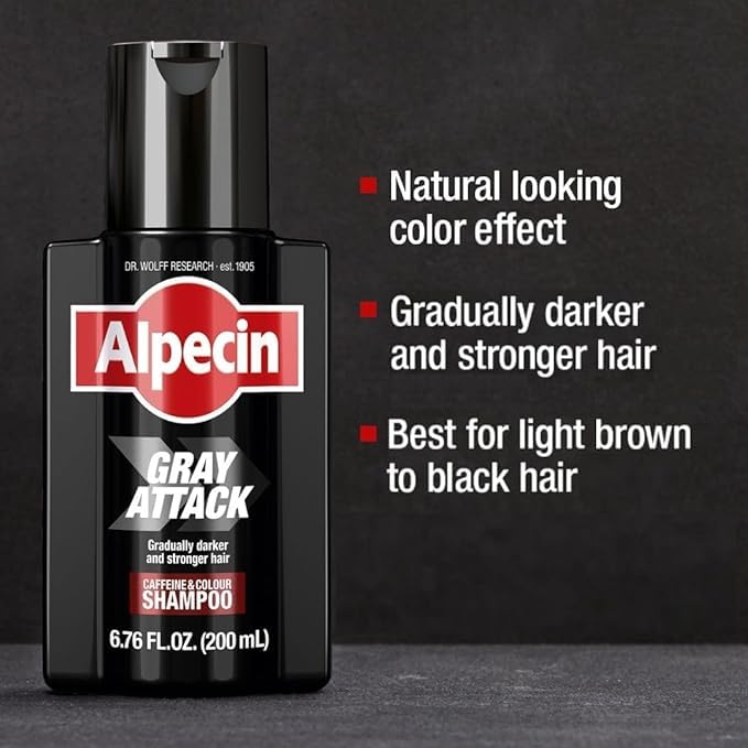 Alpecin shampoo being dispensed from pump demonstrating easy use