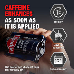 Label close-up of Alpecin with ingredients list for targeted scalp nourishment