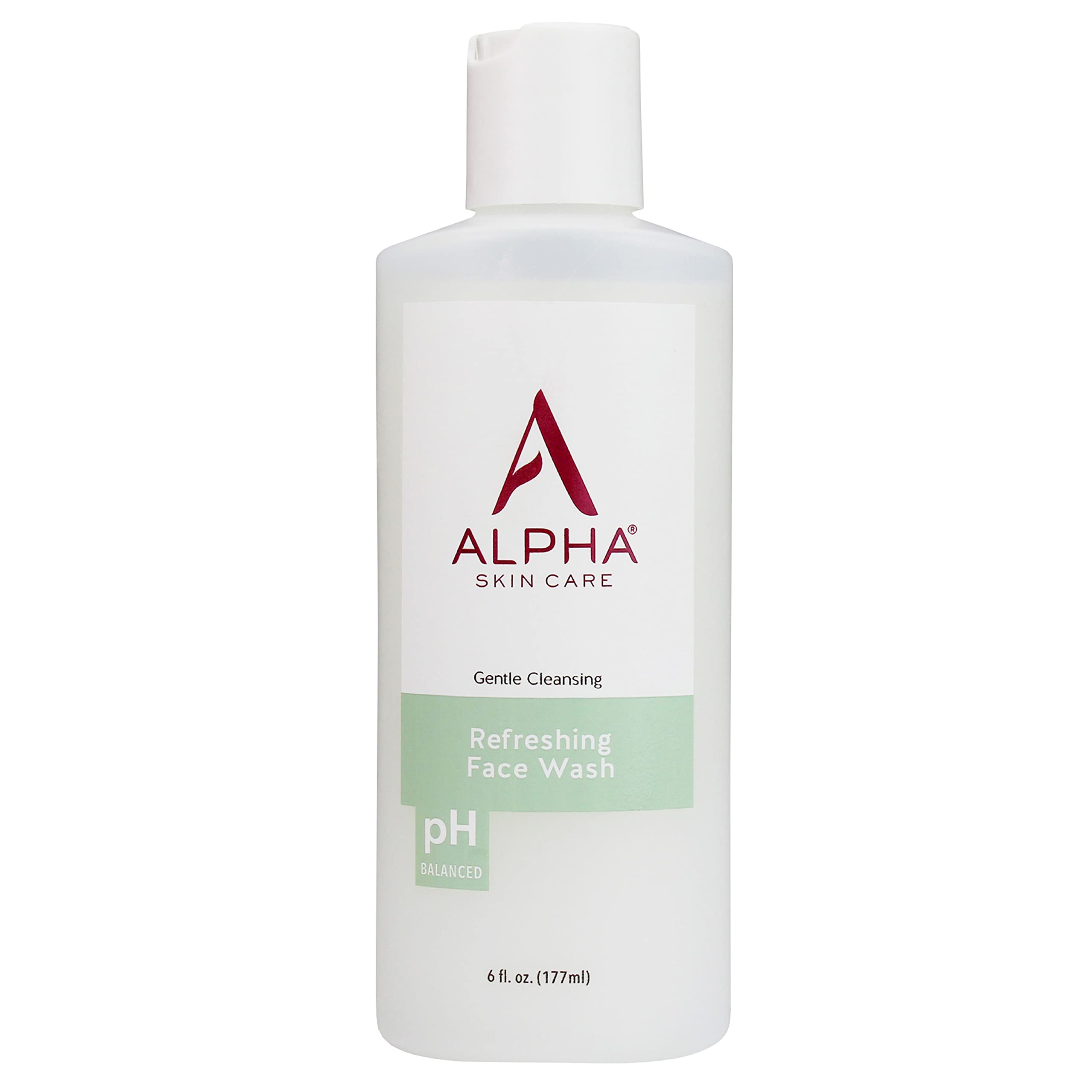 Alpha Refreshing Face Wash front bottle showing product and size benefit