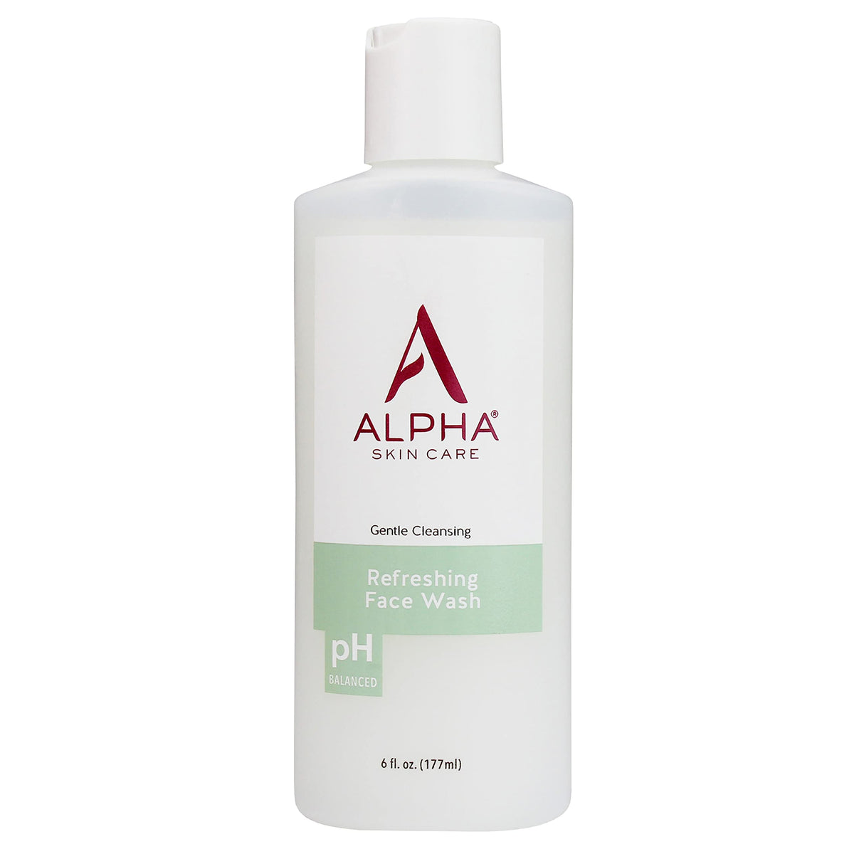 Alpha Refreshing Face Wash front bottle showing product and size benefit