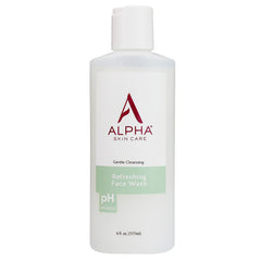Alpha Refreshing Face Wash front bottle showing product and size benefit