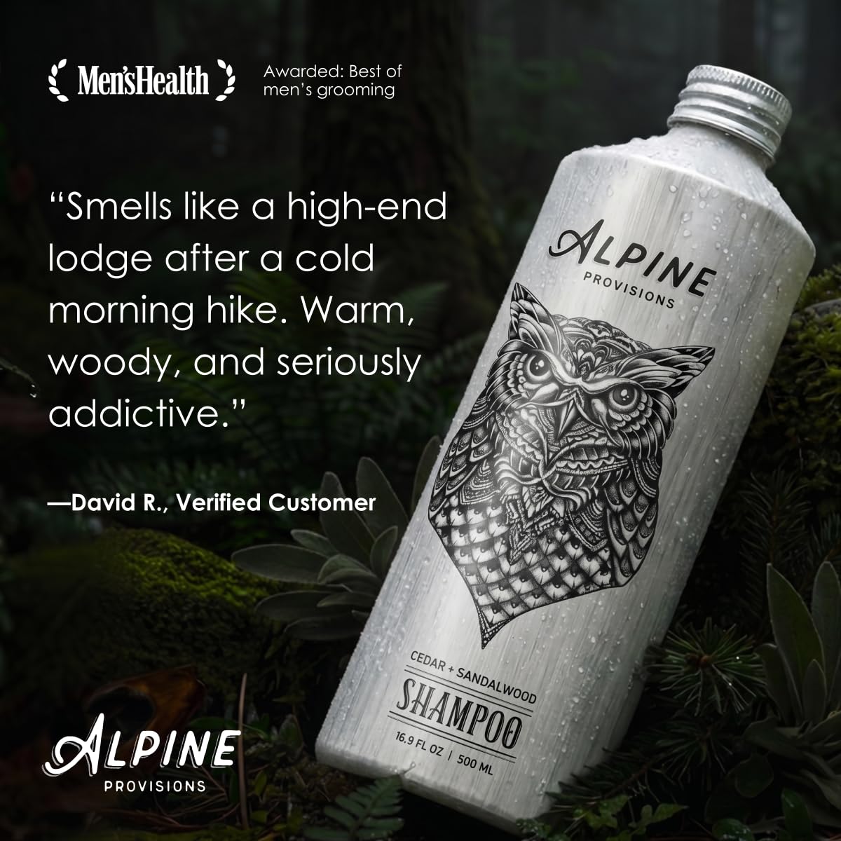 Alpine Provisions back label close-up revealing ingredient list and usage directions