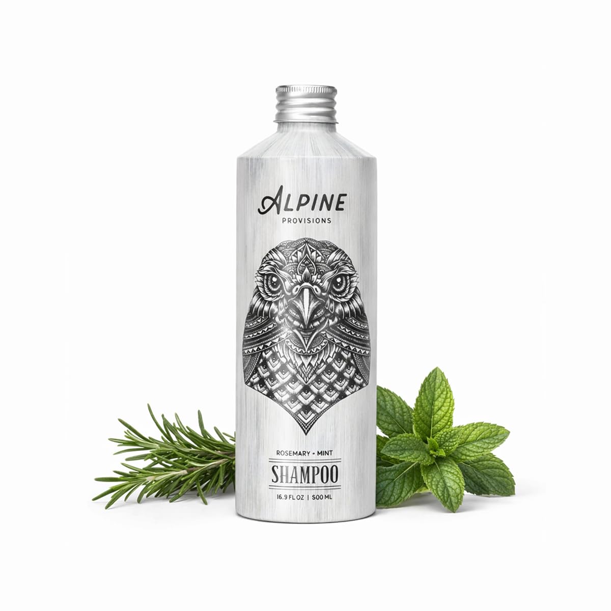 Alpine Provisions front bottle showing rosemary mint and natural formula benefit