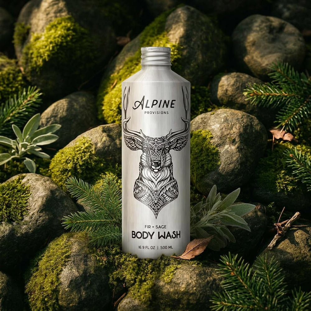 Alpine Provisions bottle in hand for size comparison and travel-friendly benefit