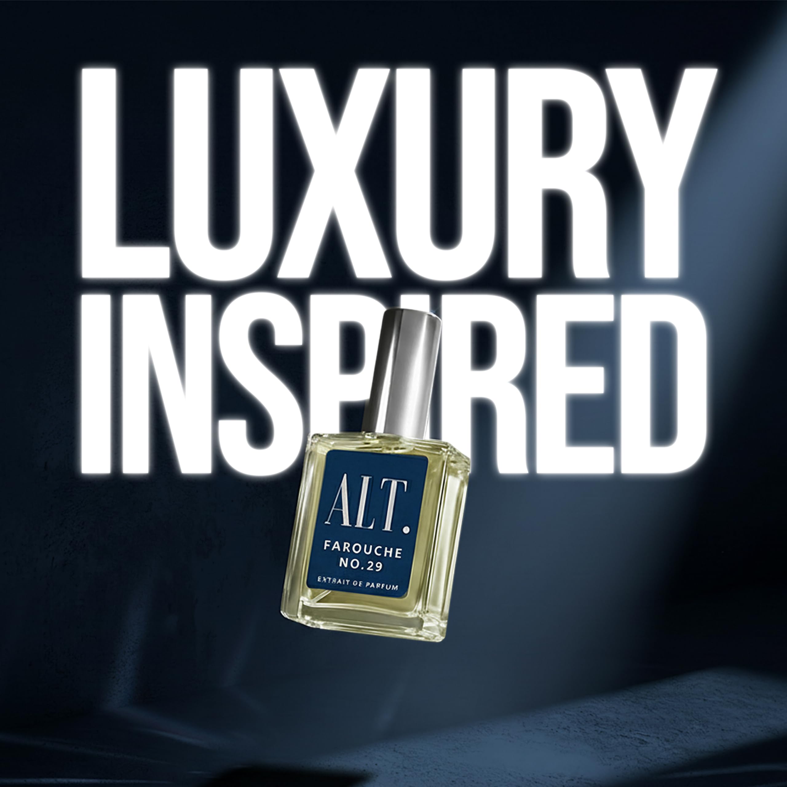 ALT. FRAGRANCES label close-up highlighting Farouche No. 29 details and ingredient clarity