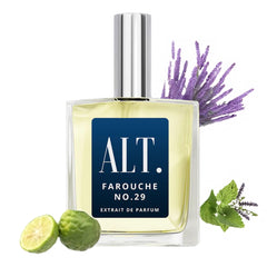 ALT. FRAGRANCES front bottle showing elegant design and bold citrus appeal