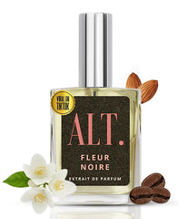 ALT. FRAGRANCES fleur noire front bottle showing elegant design and portable 60ml size
