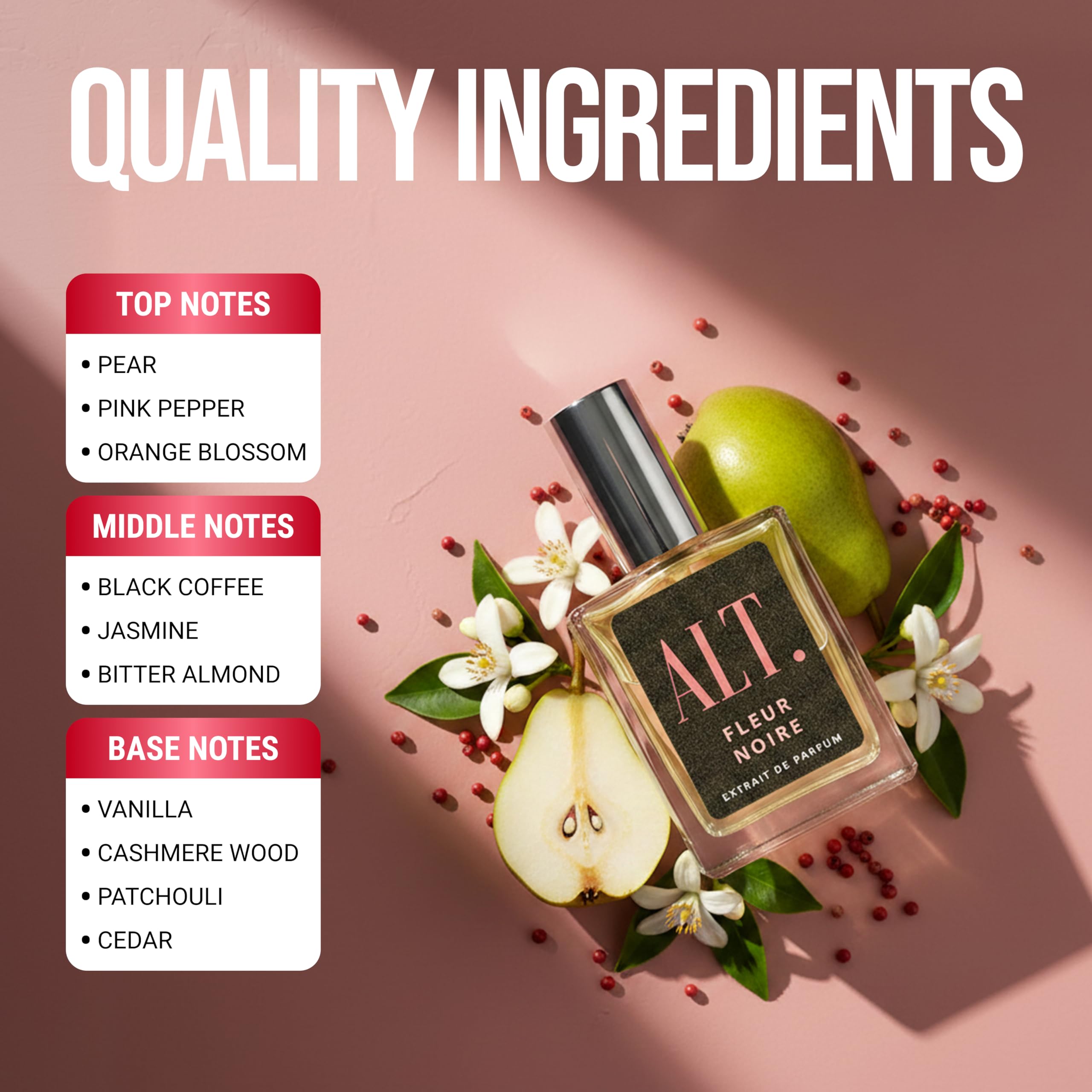 ALT. FRAGRANCES fleur noire spray action capturing fine mist for long-lasting fragrance
