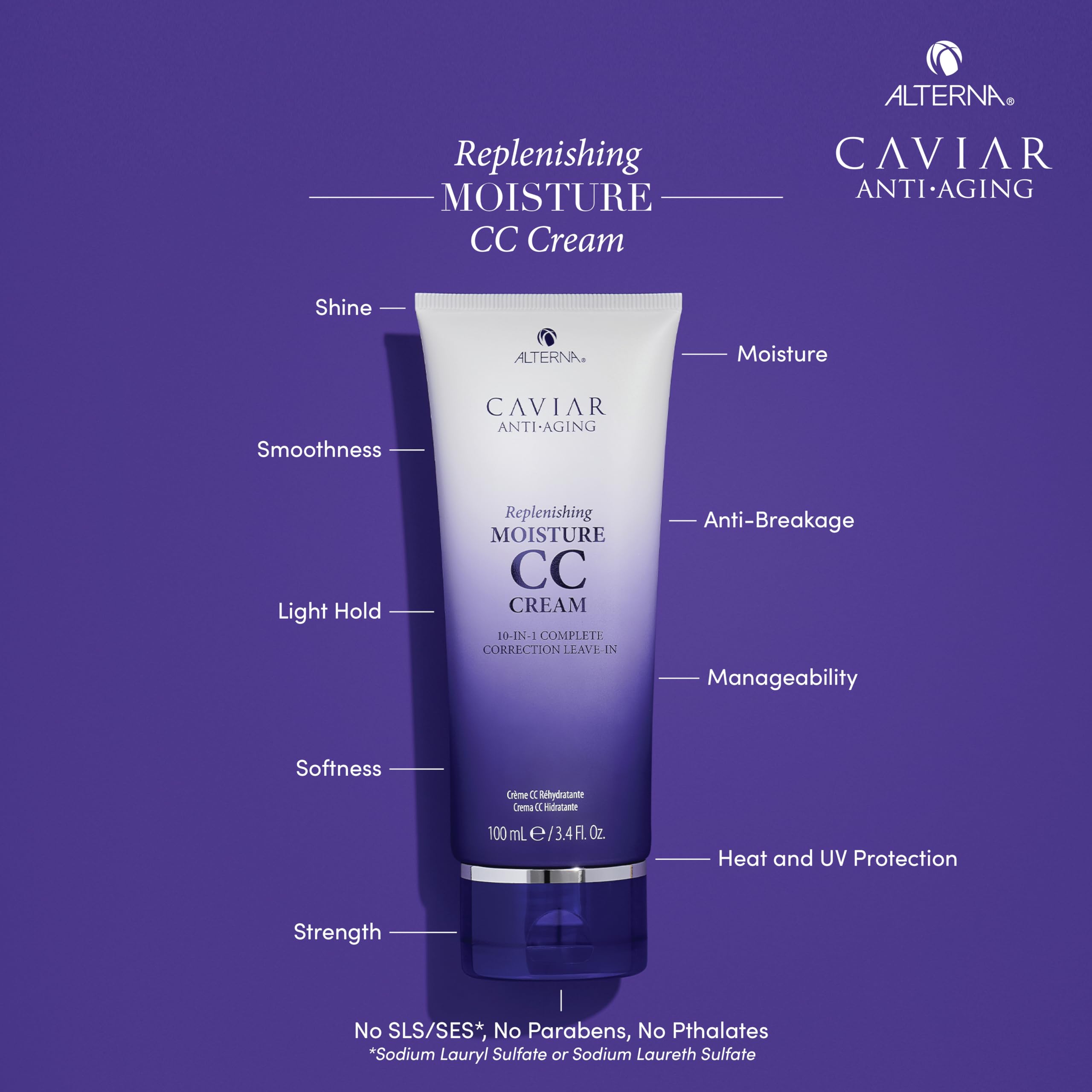 Alterna Caviar applied to damp hair showing smoother, more manageable strands