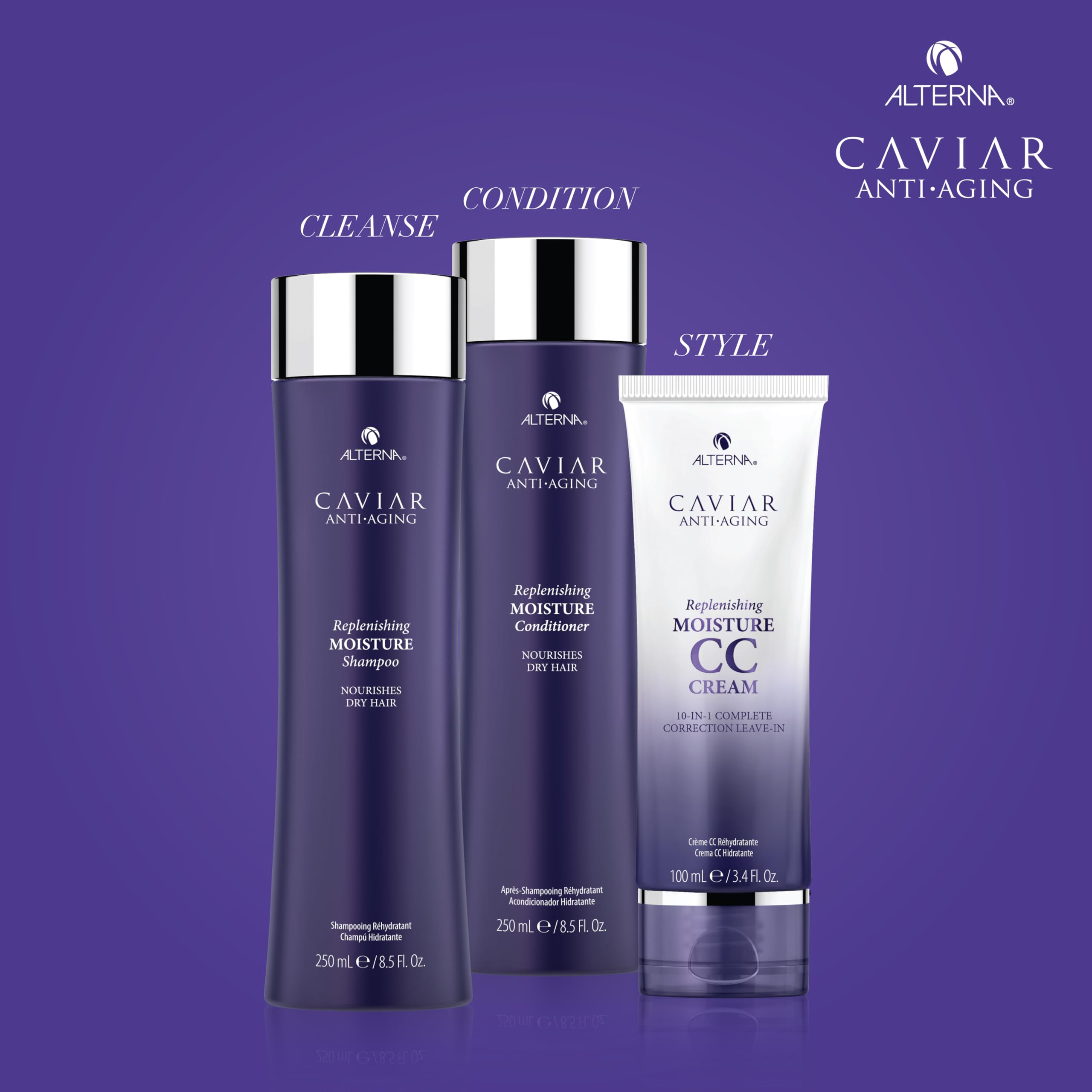 Alterna Caviar used by stylist in salon showing professional styling and protection